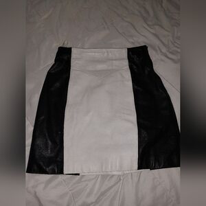Black and White Leather Chia Skirt